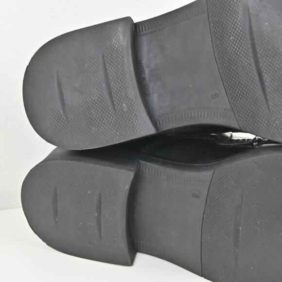 Giorgio Brutini Handcrafted Black Leather Apron Toe Derbies US 8 UK 7 Made Italy - Picture 15 of 16